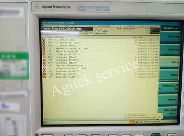 是德N9020A频谱仪报错维修案例 是德N9020A频谱仪报错维修案例