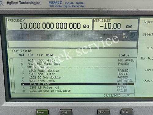安捷伦E8267C信号发生器自测试未通过维修 安捷伦E8267C信号发生器自测试未通过维修