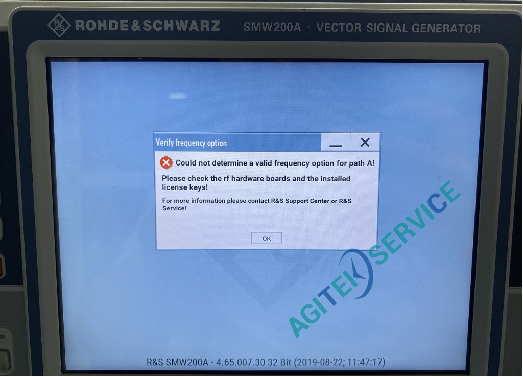罗德与施瓦茨SMW200A信号源开机后多个报错维修 罗德与施瓦茨SMW200A信号源开机后多个报错维修