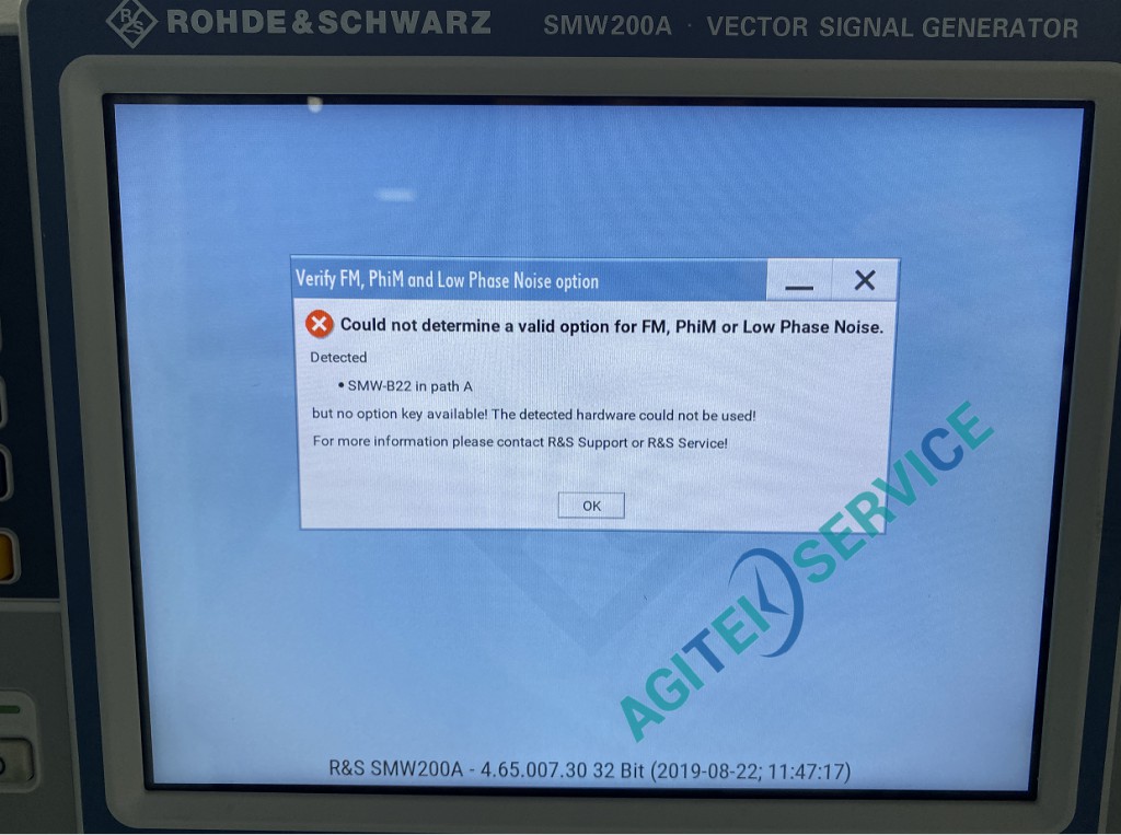 罗德与施瓦茨SMW200A信号源开机后多个报错维修 罗德与施瓦茨SMW200A信号源开机后多个报错维修