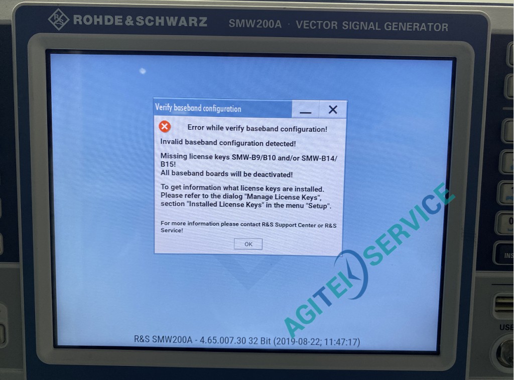 罗德与施瓦茨SMW200A信号源开机后多个报错维修 罗德与施瓦茨SMW200A信号源开机后多个报错维修